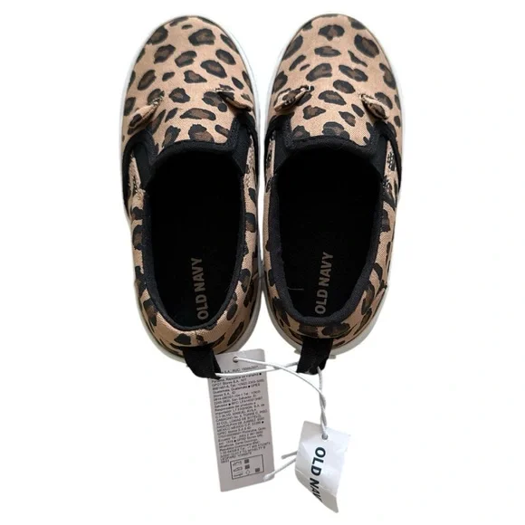 NWT Old Navy Toddler Girls Animal Print Canvas Slip-On Sneakers size 10 - Picture 3 of 4